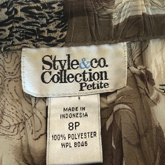 Style & Co. Collection Petite Print Blouse 8P - Picture 2 of 2